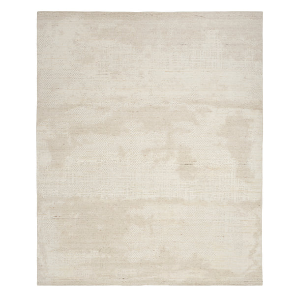 Ivory Contemporary Wool Blend Rug 10' x 14'