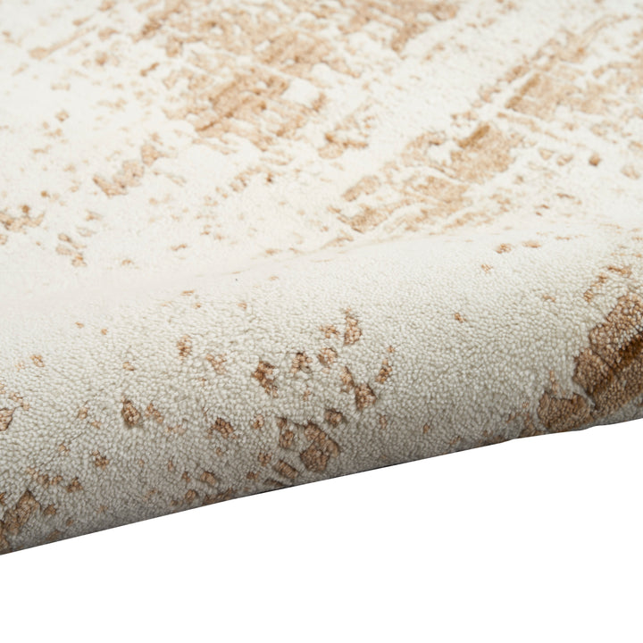 Ivory Gold Contemporary Wool Blend Rug 10' x 14'