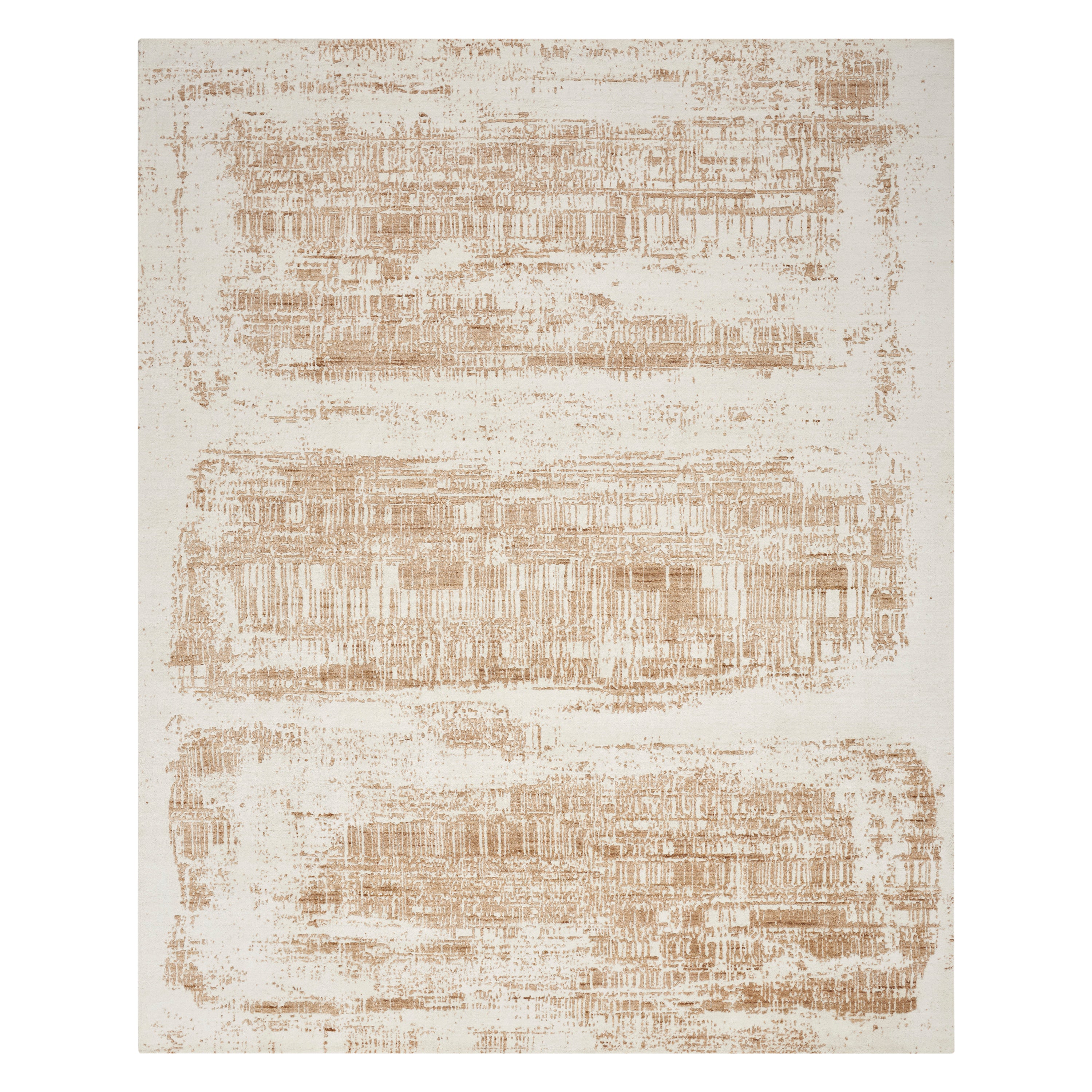 Ivory Gold Contemporary Wool Blend Rug 10' x 14'
