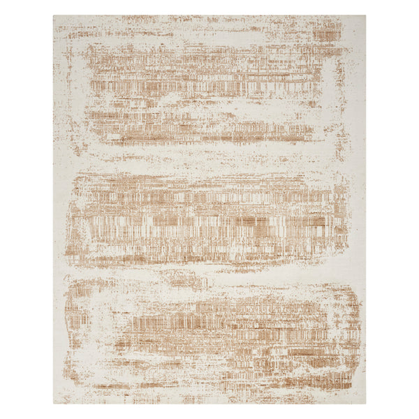 Ivory Gold Contemporary Wool Blend Rug 10' x 14'