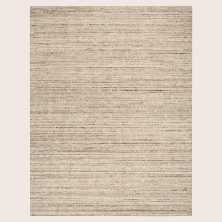 Ivory Grey Wool Polyester Blend Rug 8' x 10'