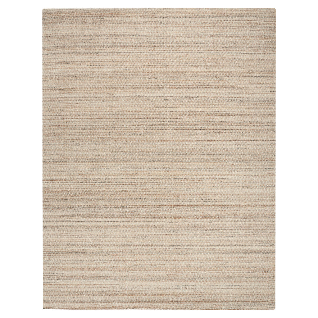 Ivory Grey Wool Polyester Blend Rug 8' x 10'