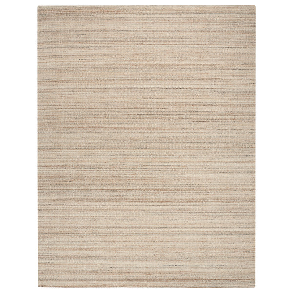 Ivory Grey Wool Polyester Blend Rug 10' x 14'