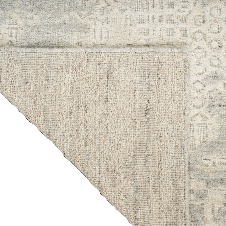Ivory Grey Contemporary Wool Blend Rug 10' x 14'