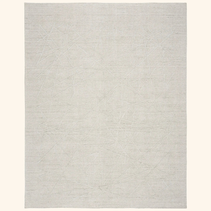 Contemporary Wool Rug Ivory Grey / 9' x 12'
