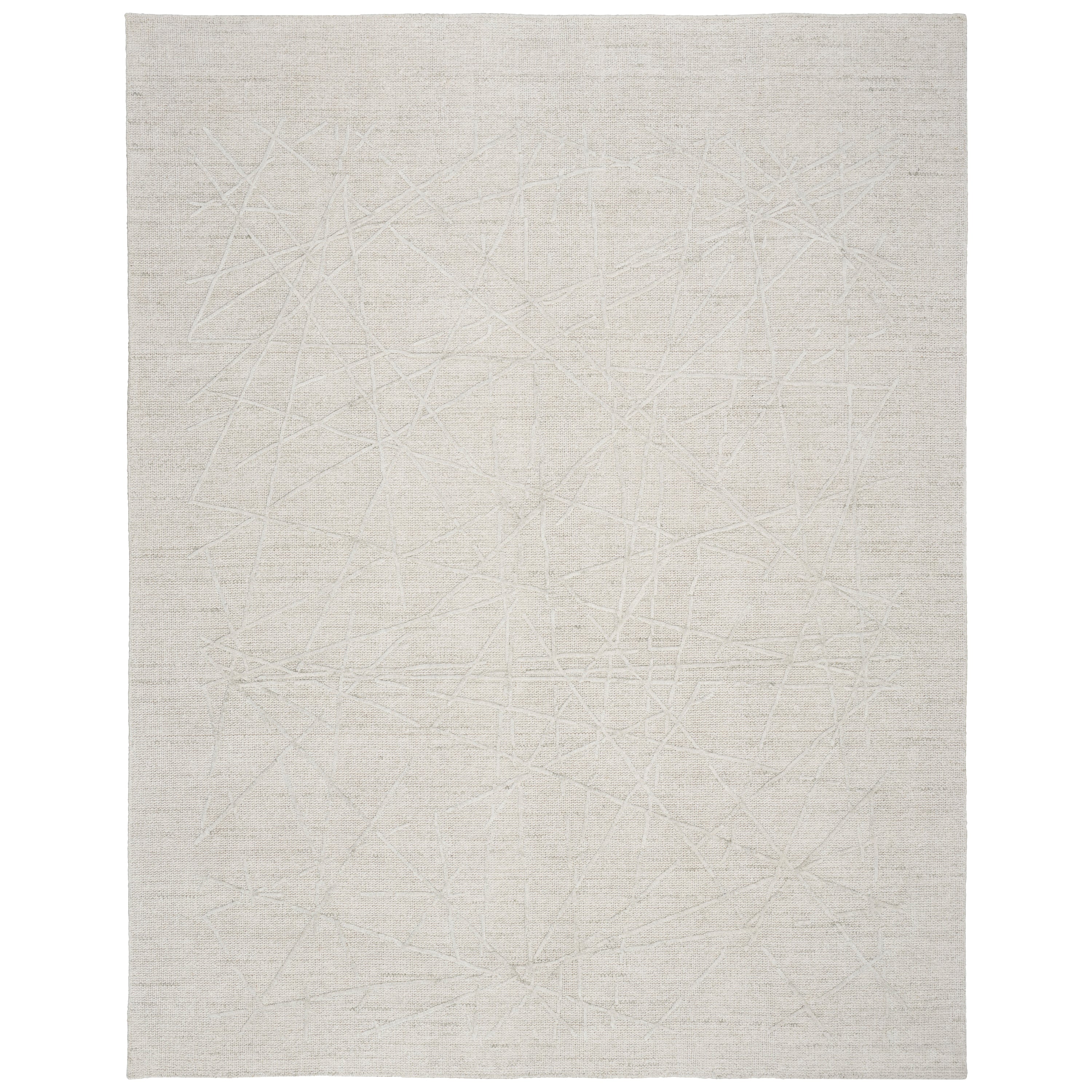 Contemporary Wool Rug Ivory Grey / 9' x 12'