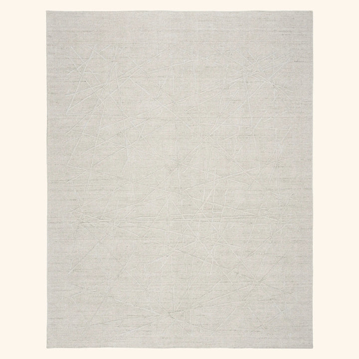 Contemporary Wool Rug Ivory Grey / 10' x 14'