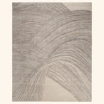 Sand Silver Contemporary Wool Silk Blend Rug 9' x 12'