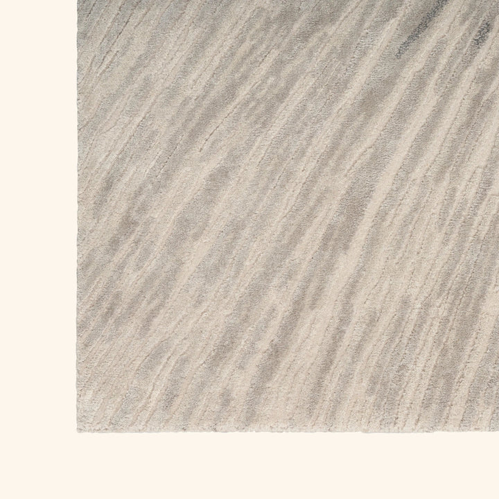 Sand Silver Contemporary Wool Silk Blend Rug 9' x 12'