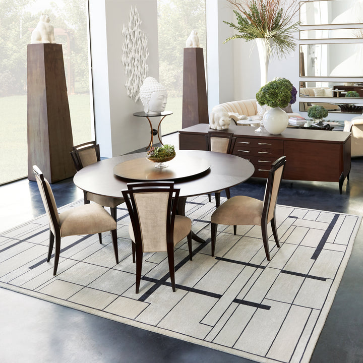 Grey Contemporary Wool Silk Blend Rug 8' x 10'