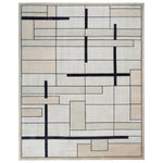 Grey Contemporary Wool Silk Blend Rug 9' x 12'