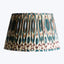 20" Straight Empire Linen Shade Teal Heraldic Ikat