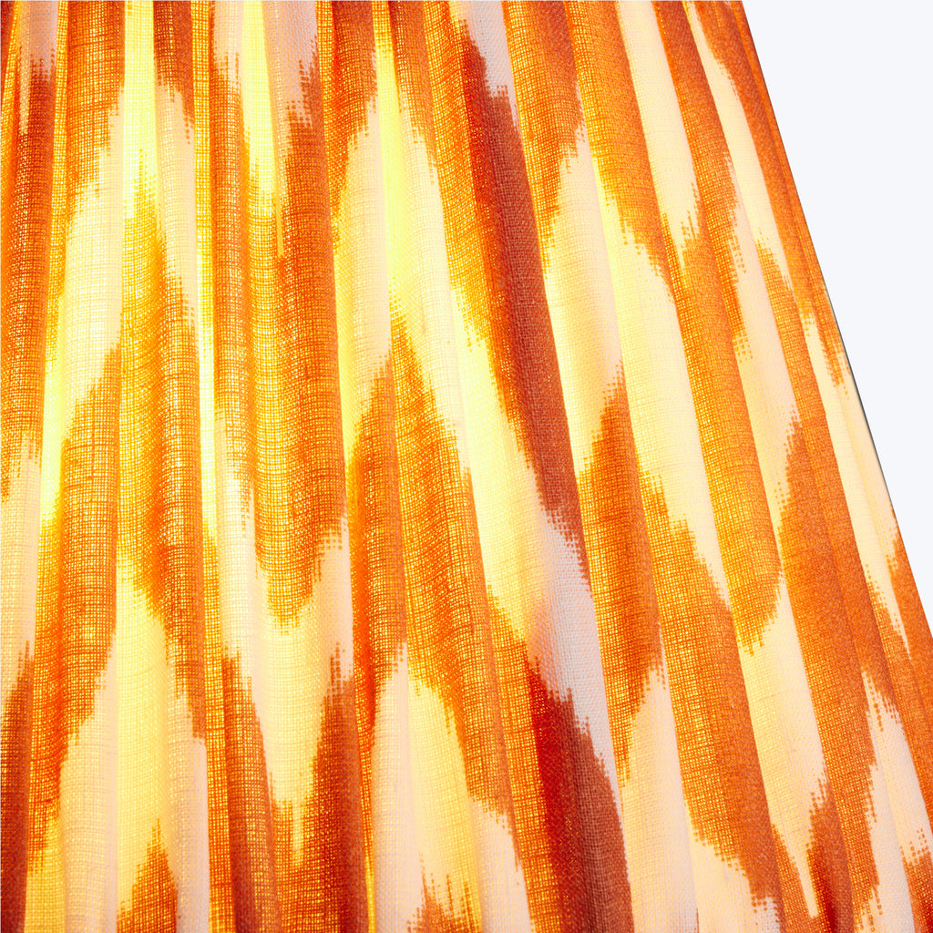 20" Straight Empire Linen Shade Orange Zig Zag Ikat