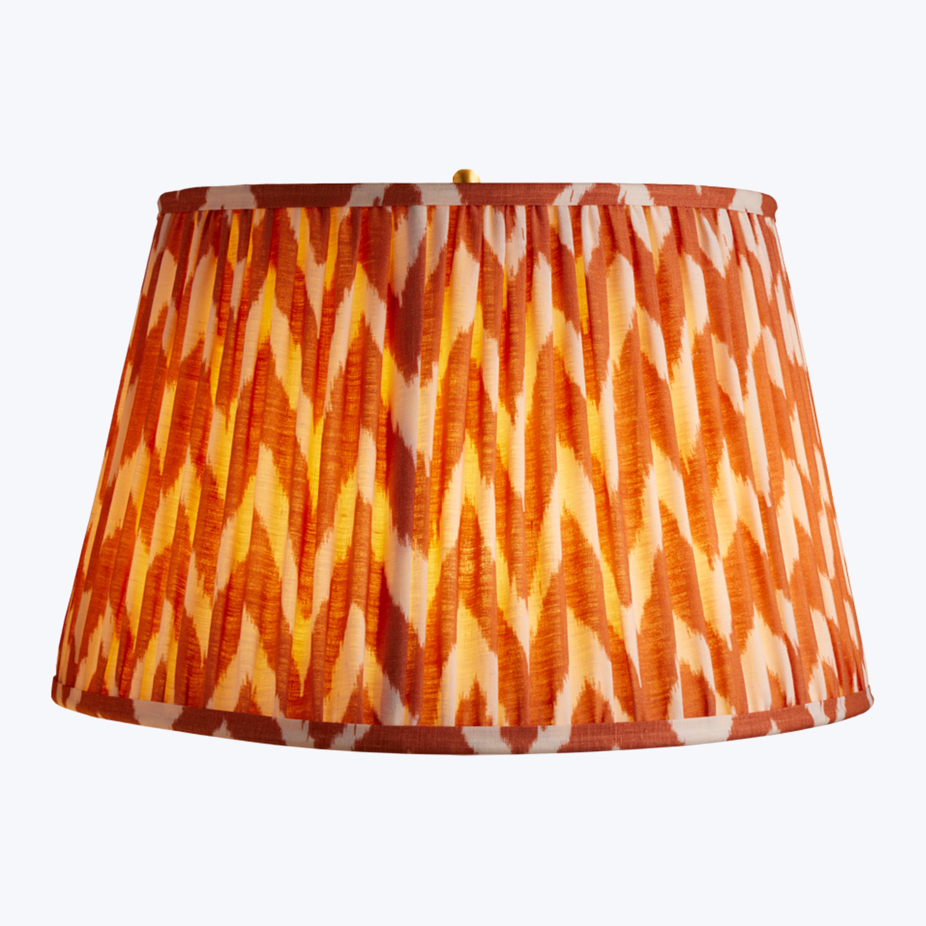 20" Straight Empire Linen Shade Orange Zig Zag Ikat