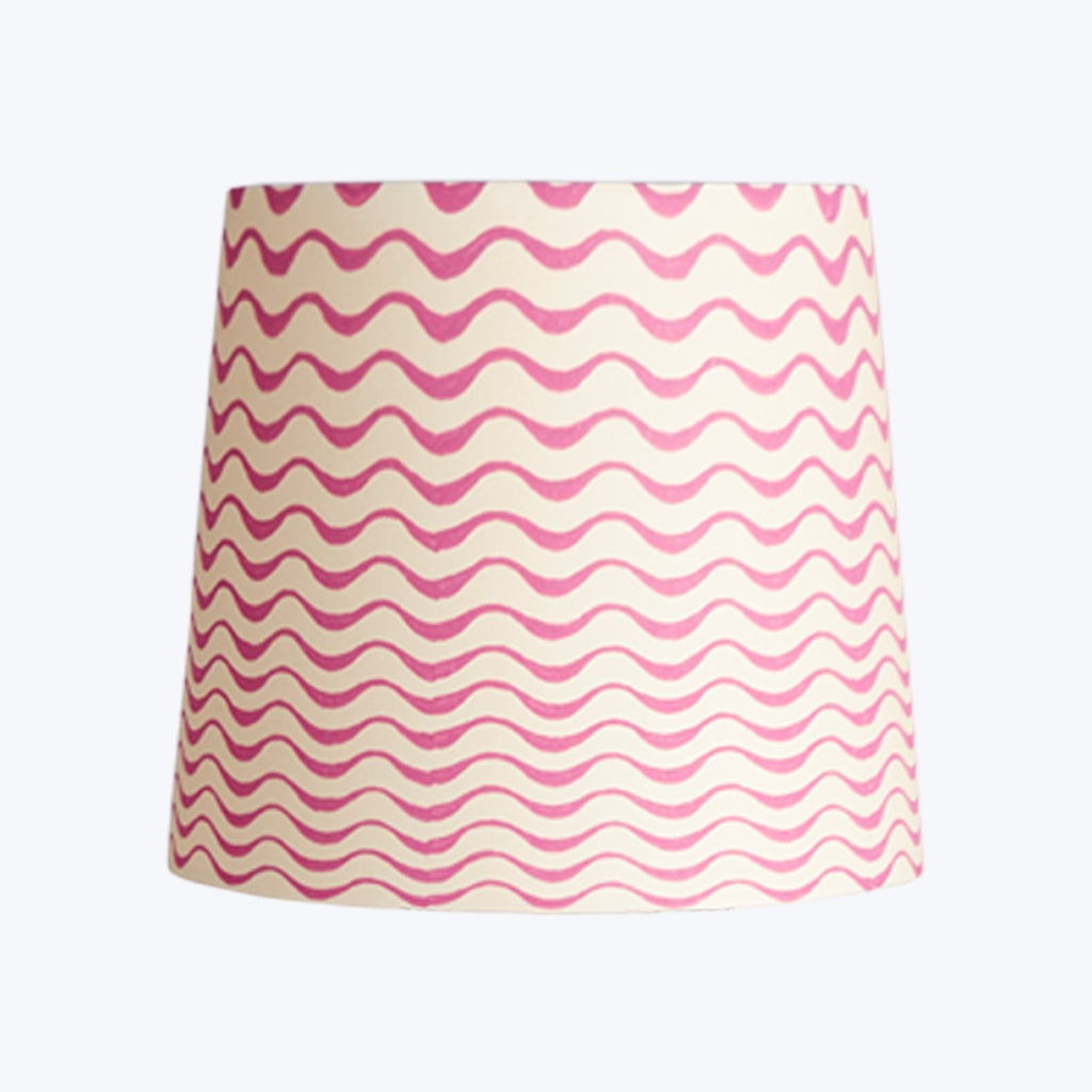 5.5" Tall Tapered Clip On Card Shade Hot Pink Ripples