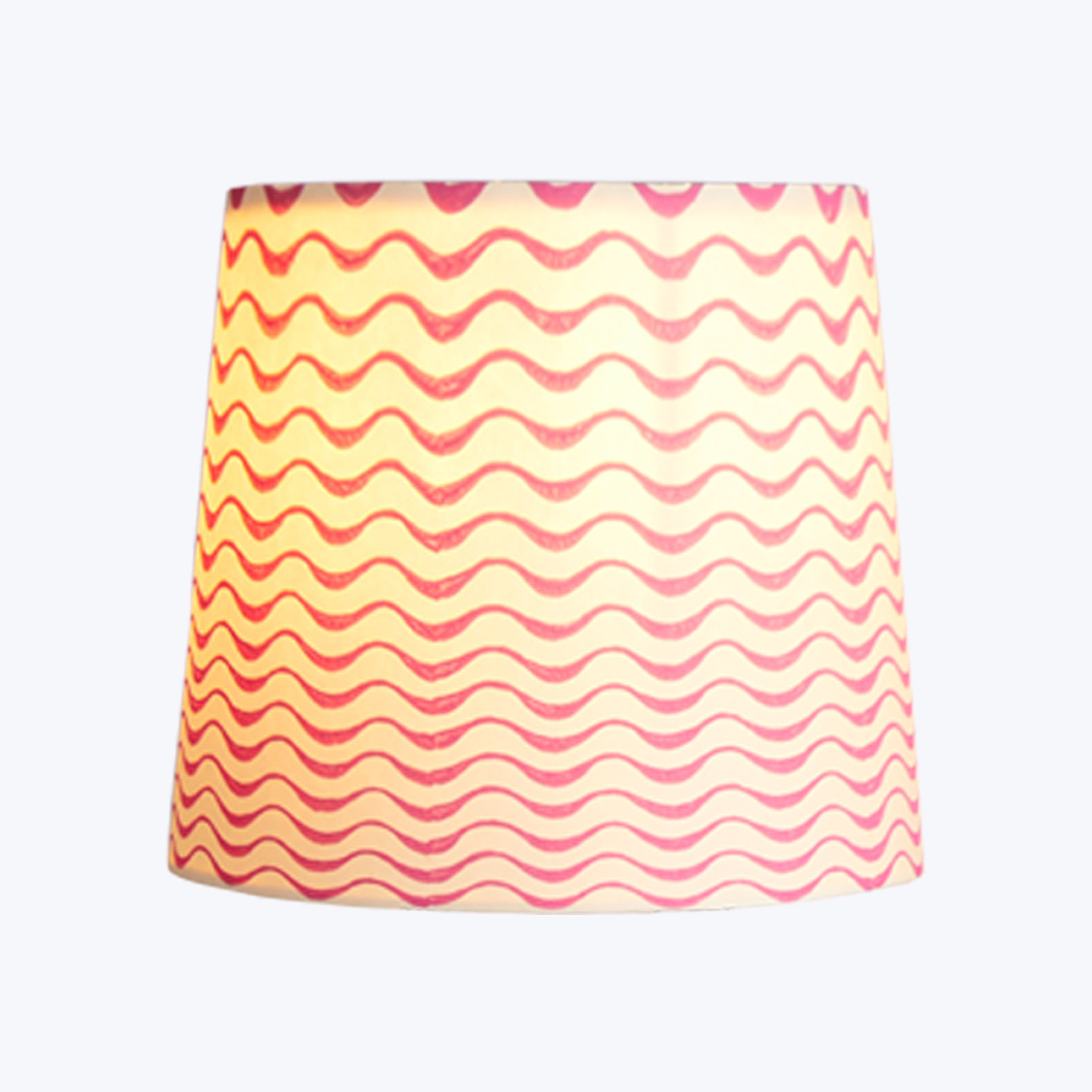 5.5" Tall Tapered Clip On Card Shade Hot Pink Ripples