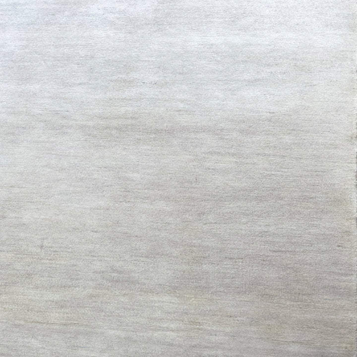 Ivory Solid Wool Silk Blend Rug - 6' x 9'
