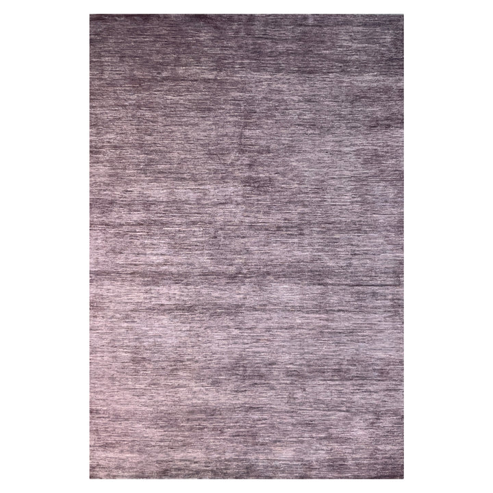 Purple Solid Wool Silk Blend Rug - 6' x 9'