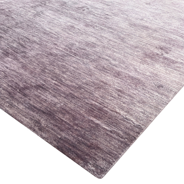 Purple Solid Wool Silk Blend Rug - 6' x 9'