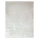 Ivory Solid Wool Silk Blend Rug - 9' x 12'