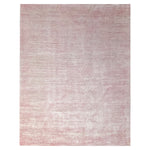 Pink Solid Wool Silk Blend Rug - 9' x 12'