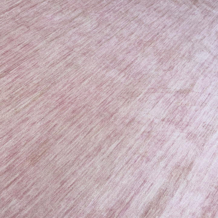 Pink Solid Wool Silk Blend Rug - 9' x 12'