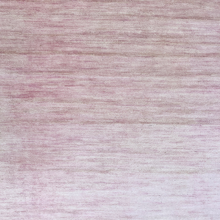 Pink Solid Wool Silk Blend Rug - 9' x 12'
