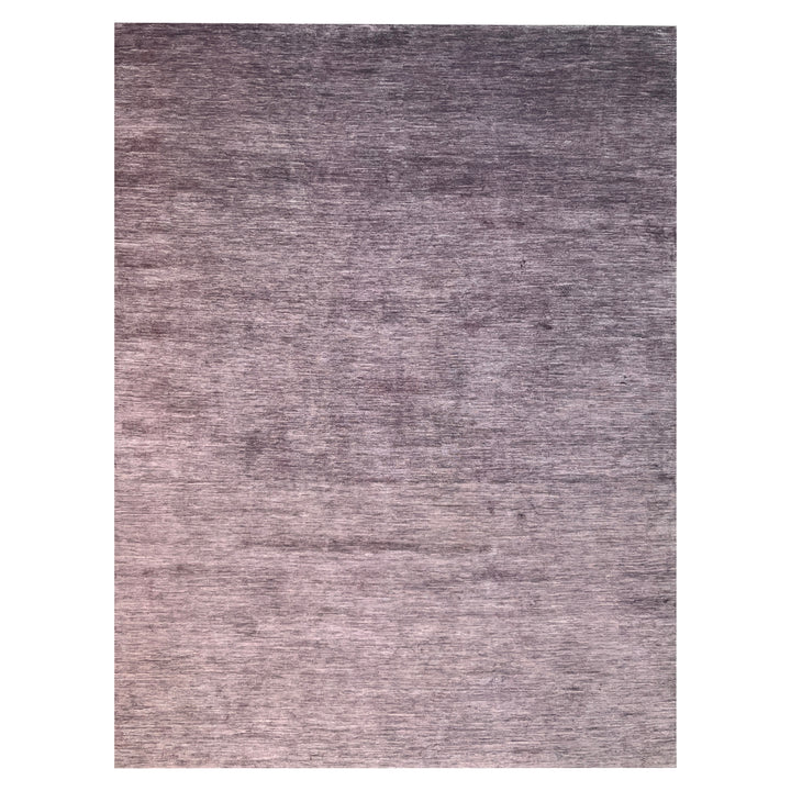 Purple Solid Wool Silk Blend Rug - 9' x 12'