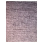 Purple Solid Wool Silk Blend Rug - 9' x 12'