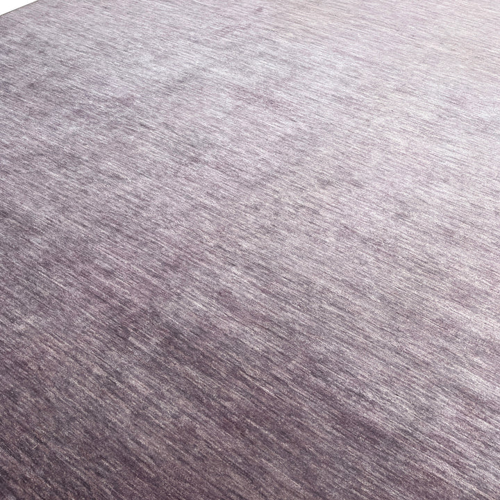 Purple Solid Wool Silk Blend Rug - 9' x 12'