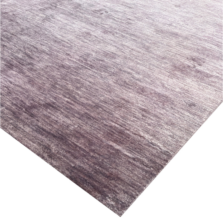 Purple Solid Wool Silk Blend Rug - 9' x 12'