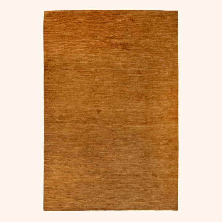 Camel Solid Wool Silk Blend Rug - 6' x 9'