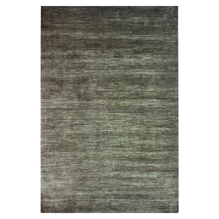 Green Solid Wool Silk Blend Rug - 6' x 9'