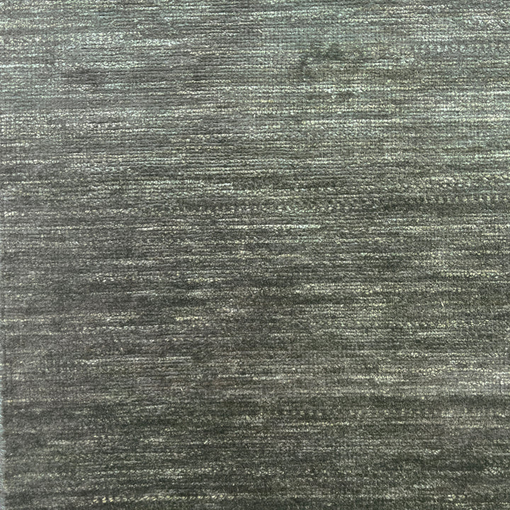 Green Solid Wool Silk Blend Rug - 6' x 9'