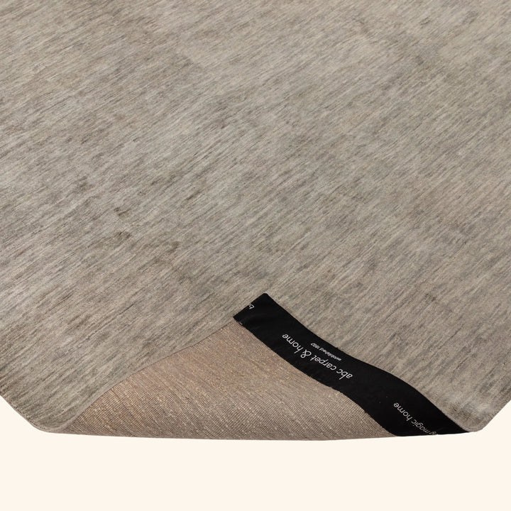 Silver Solid Wool Silk Blend Rug - 6' x 9'