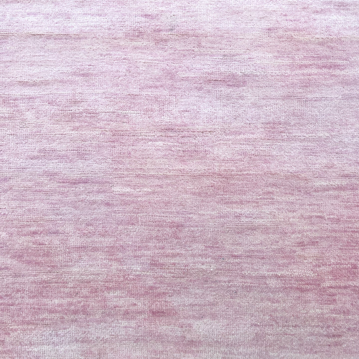 Pink Solid Wool Silk Blend Rug - 6' x 9'