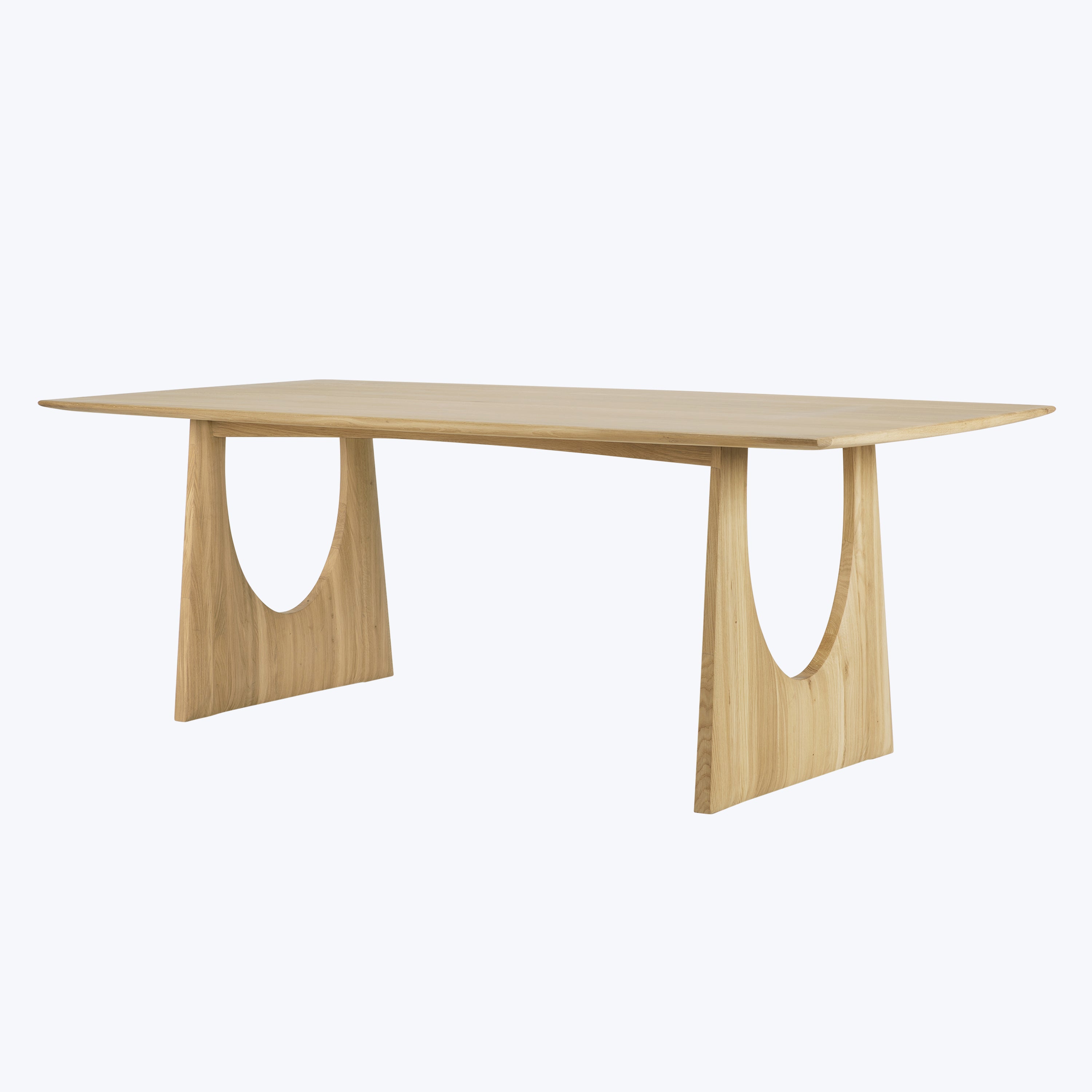 Oak Geometric Rectangular Dining Table Natural / 87"