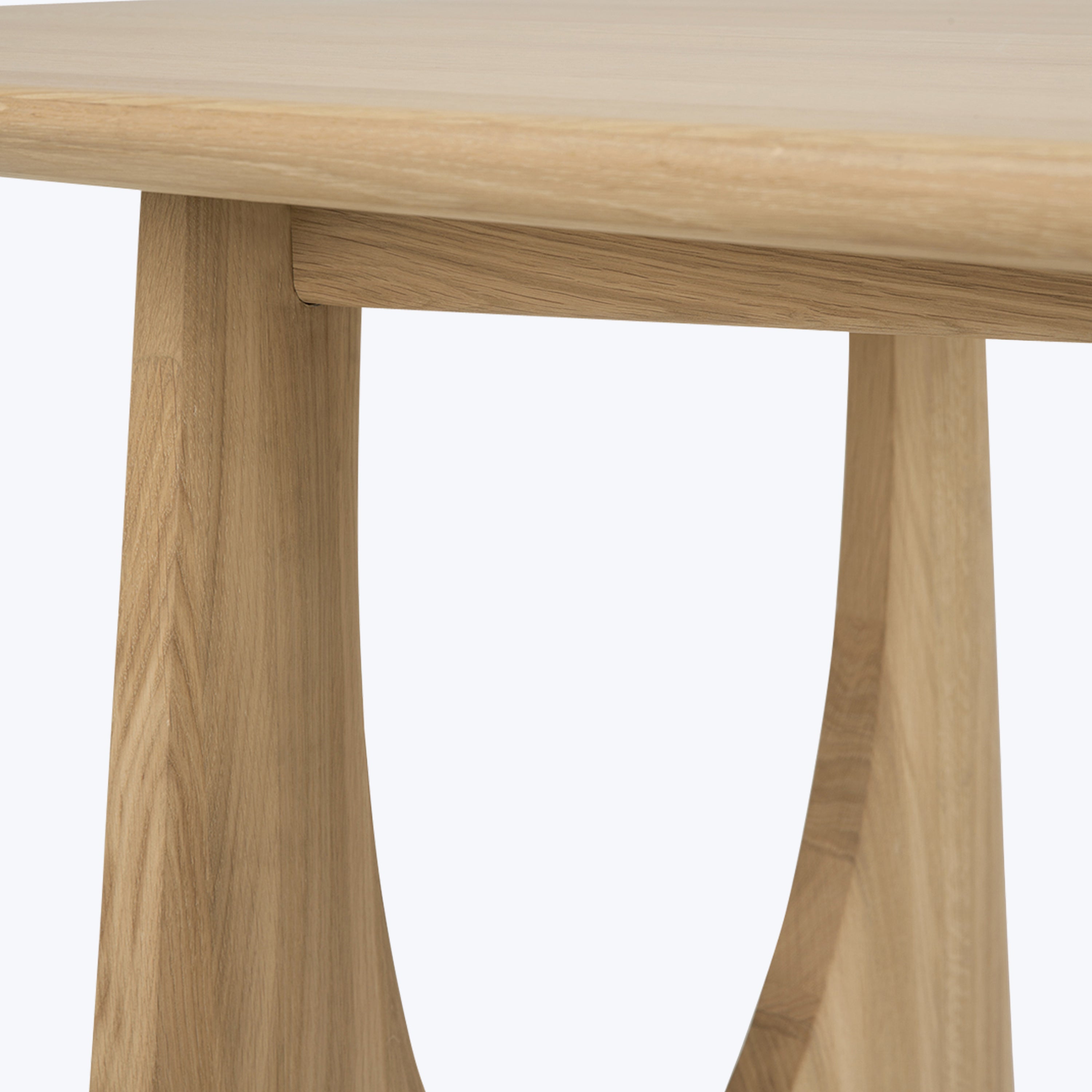 Oak Geometric Rectangular Dining Table Natural / 87"