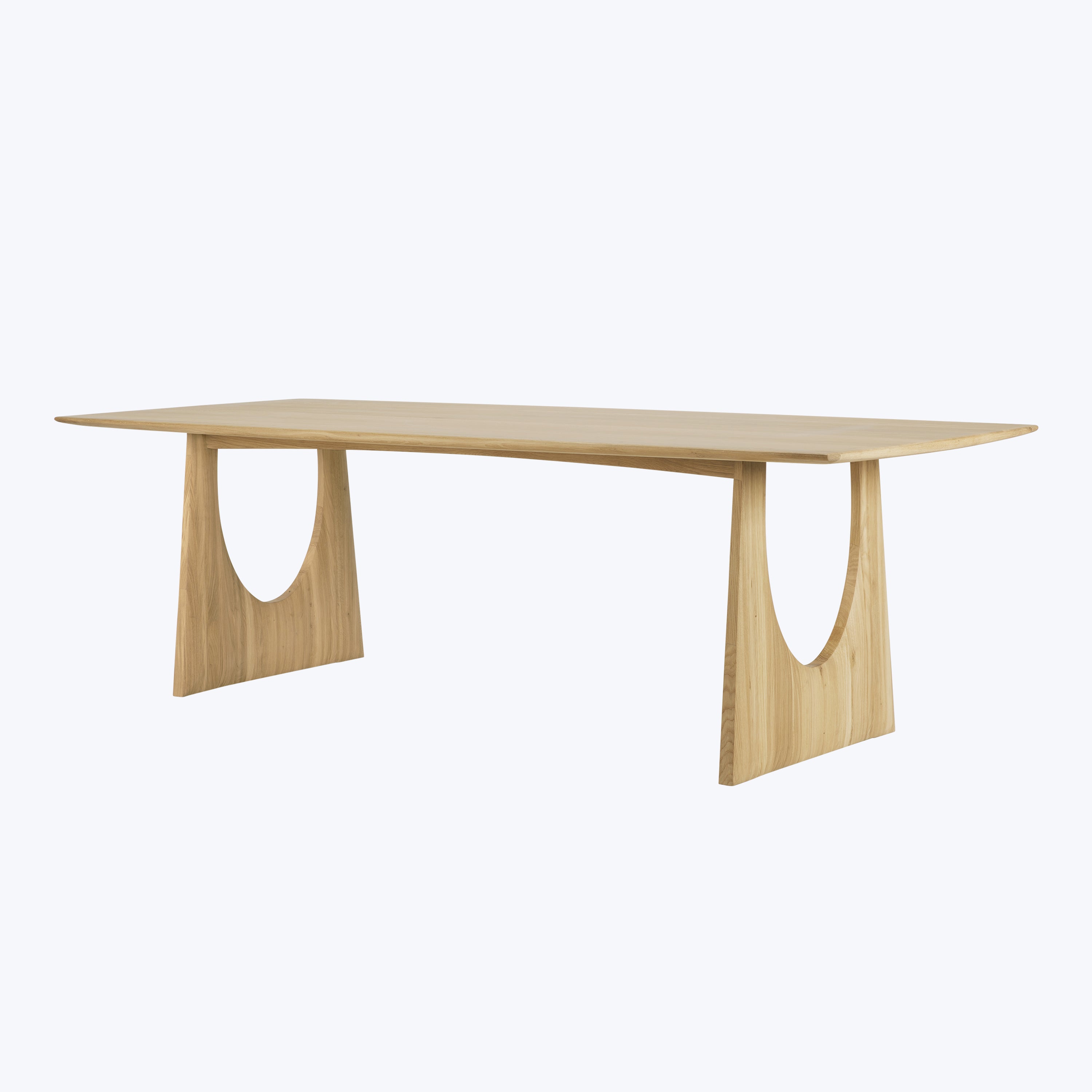 Oak Geometric Rectangular Dining Table Natural / 98"