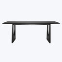 Oak Geometric Rectangular Dining Table Black / 87"