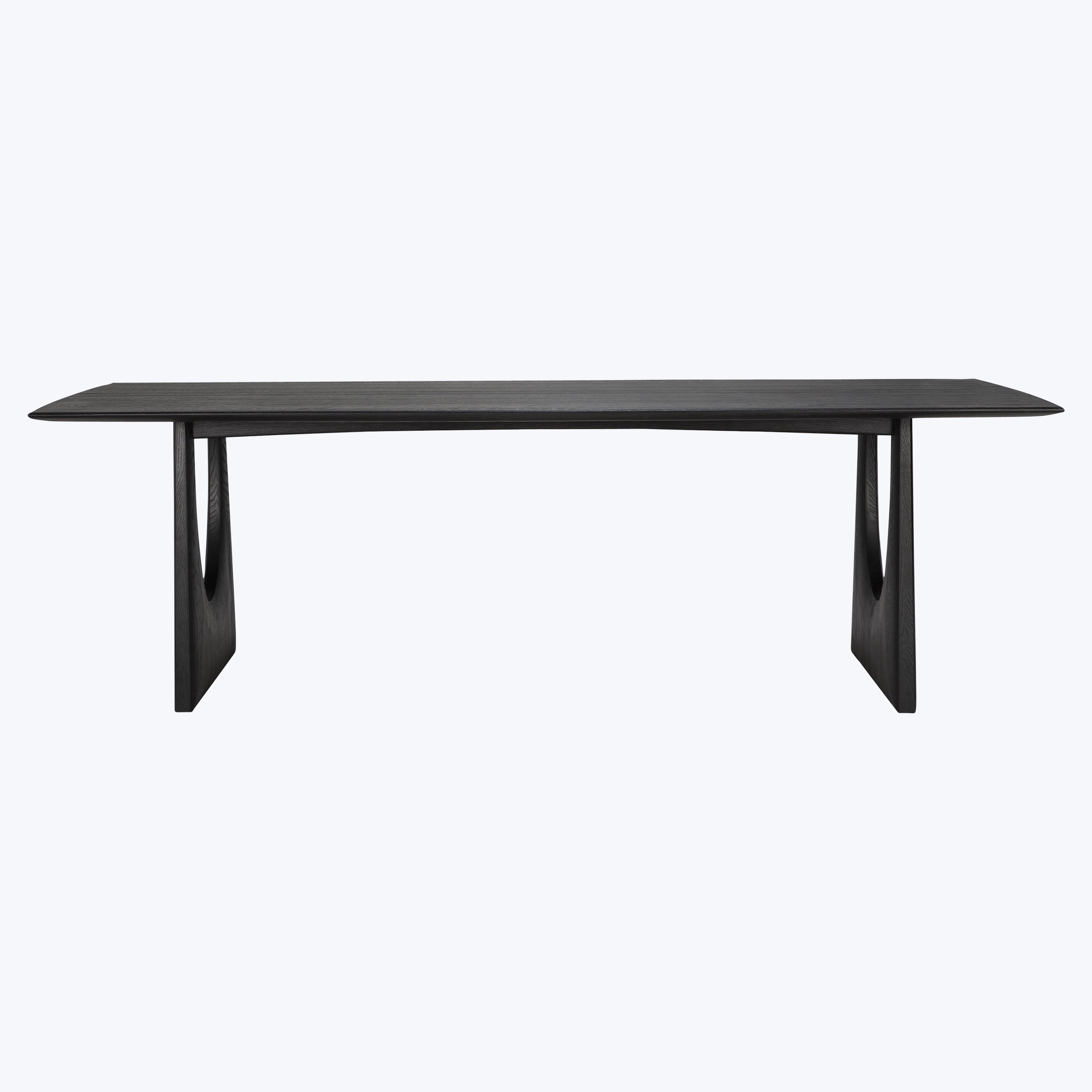 Oak Geometric Rectangular Dining Table Black / 98"