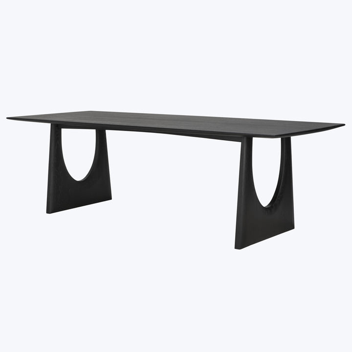 Oak Geometric Rectangular Dining Table Black / 98"