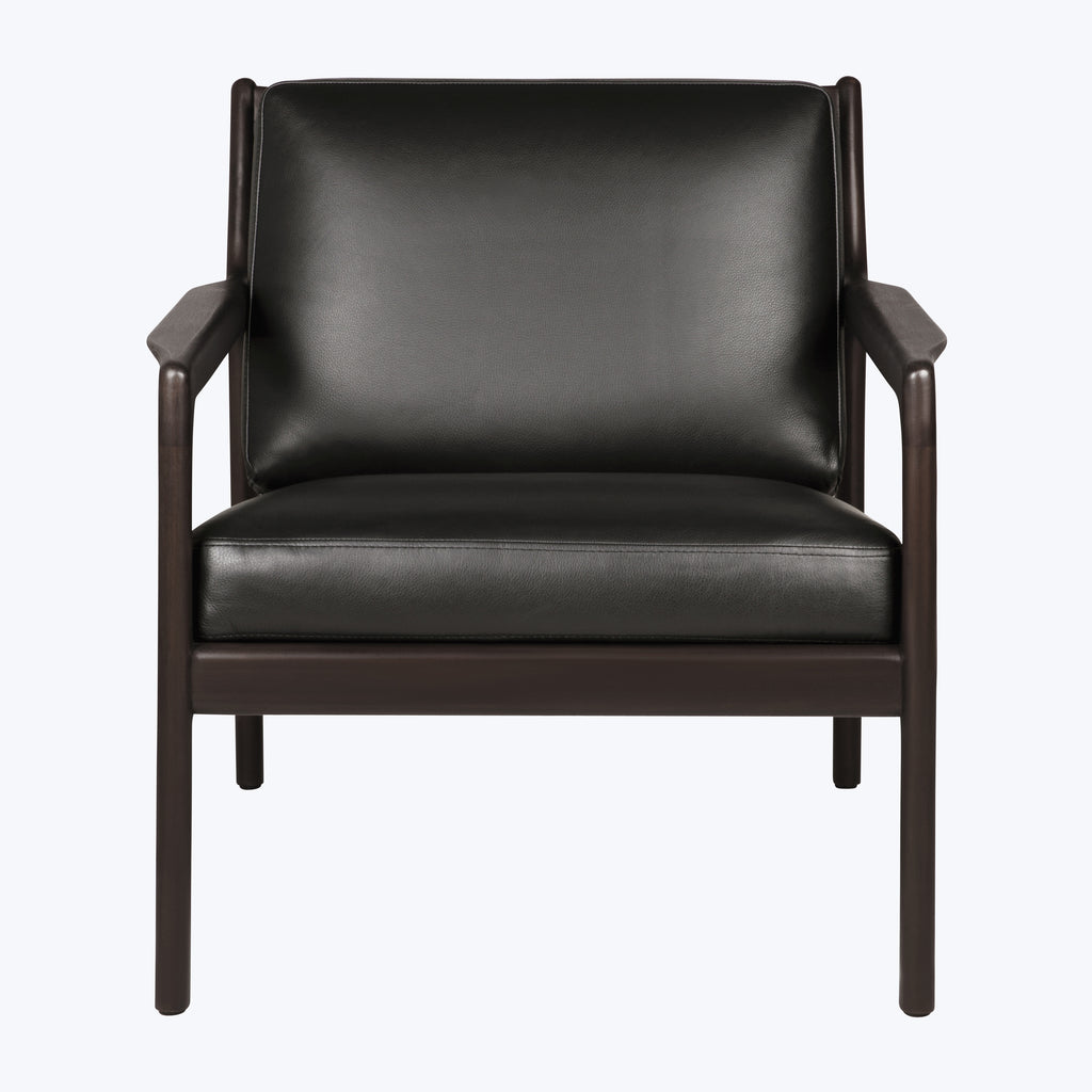 Jack Leather Lounge Chair Black