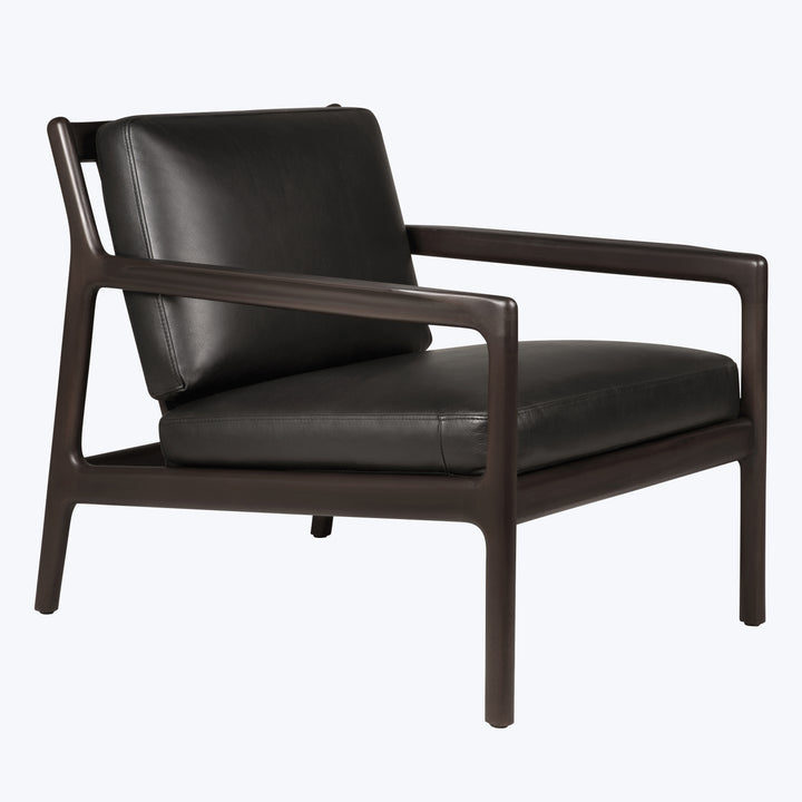 Jack Leather Lounge Chair Black