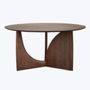 Teak Geometric Round Dining Table