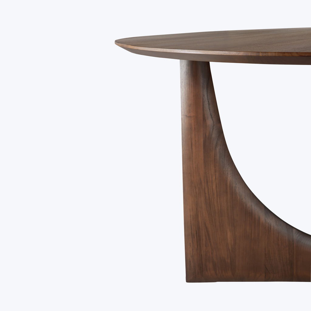 Teak Geometric Round Dining Table