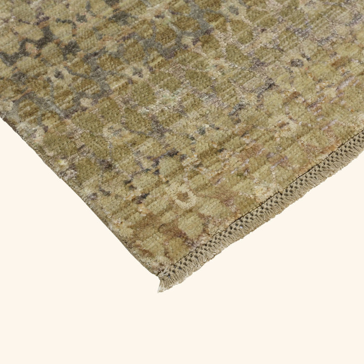 Beige Alchemy Contemporary Wool Silk Blend Runner - 3'1" x 18'4"