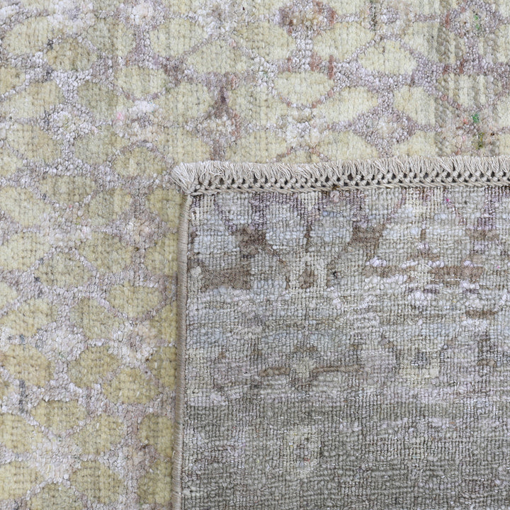 Beige Alchemy Contemporary Wool Silk Blend Runner - 3'1" x 18'4"
