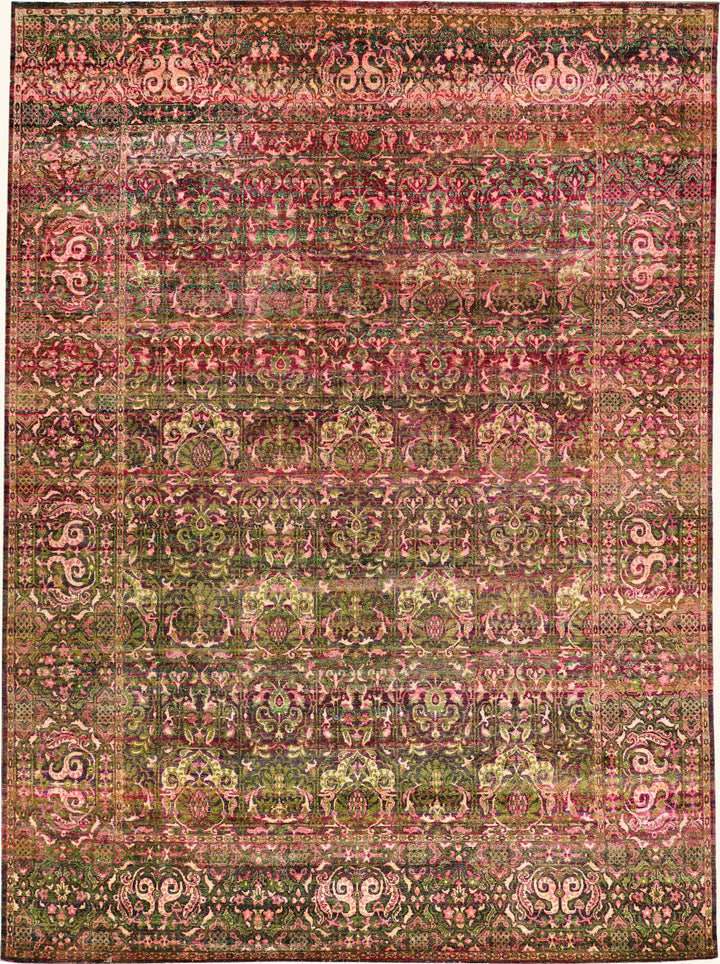 Pink Alchemy Traditional Silk Rug - 9' x 12'2"