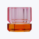Two-Tone Crystal Candle Holder Pink/Amber